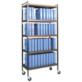 Omnimed Std Vertical Open Chart Rack 3 Shelves 40 Binder Capacity in Woodgrain 260004-WG